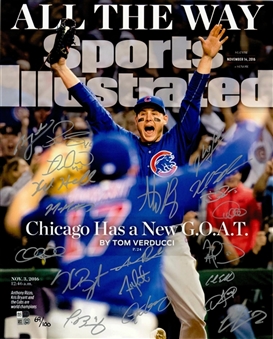 2016 Chicago Cubs Team Signed Enlarged Sports Illustrated 16x20 Cover With 20 Signatures (LE 69/100) (MLB Authenticated & Fanatics) 